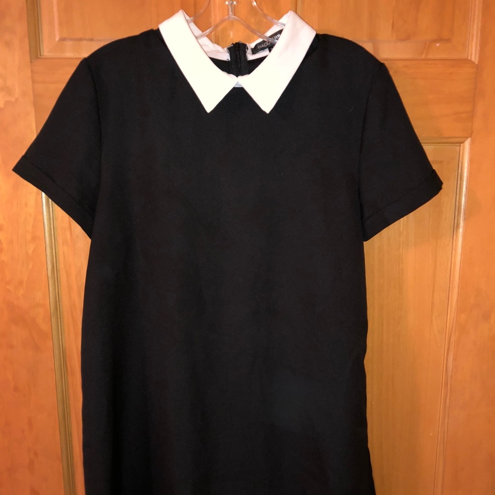 Black Dress with White Collar